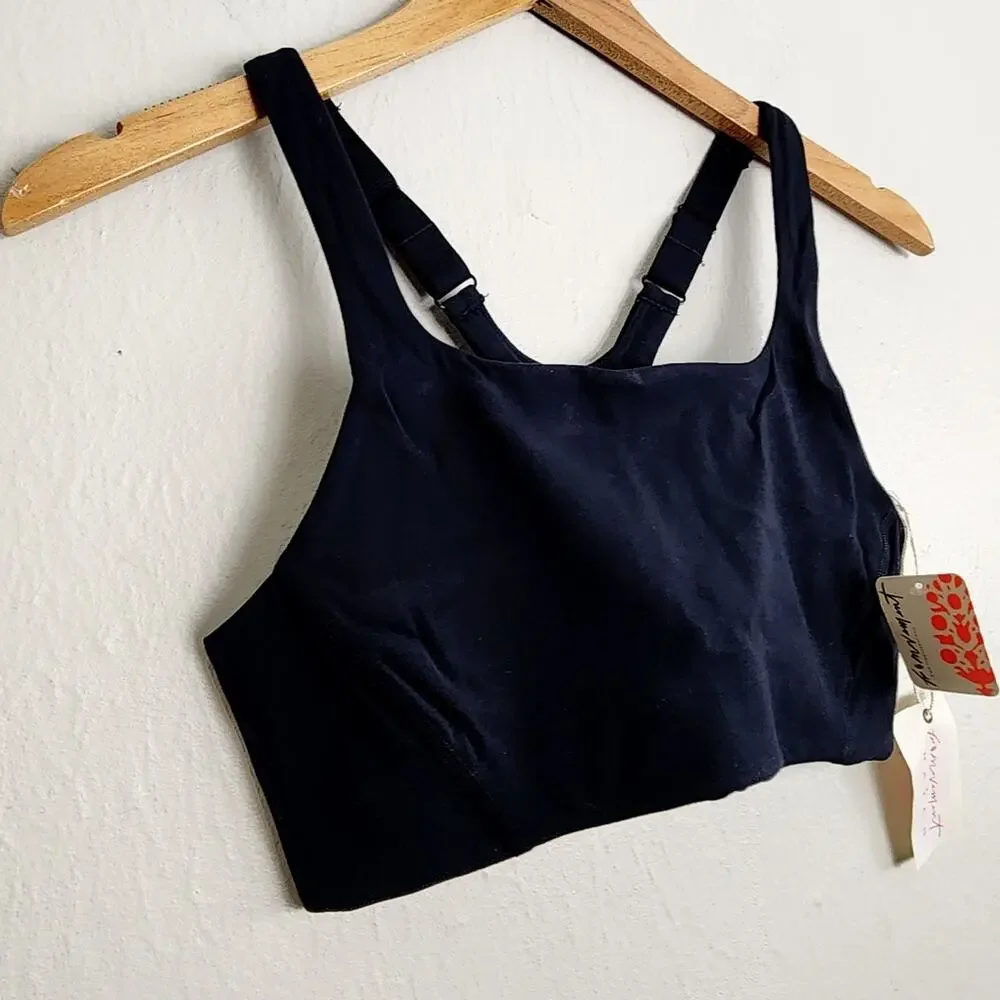 NWT Free People Hatch Maternity Never Better Square Neck Sports Bra - Black, XS